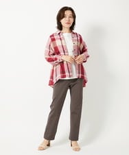 NHBGE56360 GIANNI LO GIUDICE(小さいサイズ)(メゾン ドゥ サンク) [日本製]先染めチェックブラウス グリーン
