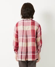 NHBGE56360 GIANNI LO GIUDICE(小さいサイズ)(メゾン ドゥ サンク) [日本製]先染めチェックブラウス グリーン