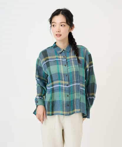 NHBGE56360 GIANNI LO GIUDICE(小さいサイズ) [日本製]先染めチェックブラウス