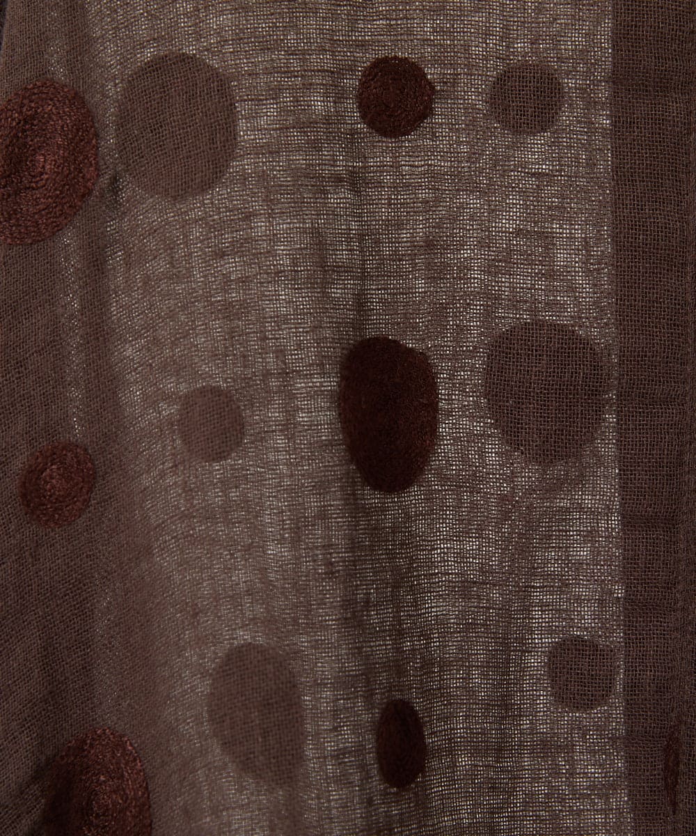 NHBGE57290 GIANNI LO GIUDICE(小さいサイズ)(メゾン ドゥ サンク) カラミ織りドット刺繍ドルマンブラウス グリーン