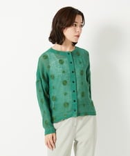 NHBGE57290 GIANNI LO GIUDICE(小さいサイズ)(メゾン ドゥ サンク) カラミ織りドット刺繍ドルマンブラウス グリーン