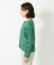 NHBGE57290 GIANNI LO GIUDICE(小さいサイズ)(メゾン ドゥ サンク) カラミ織りドット刺繍ドルマンブラウス グリーン