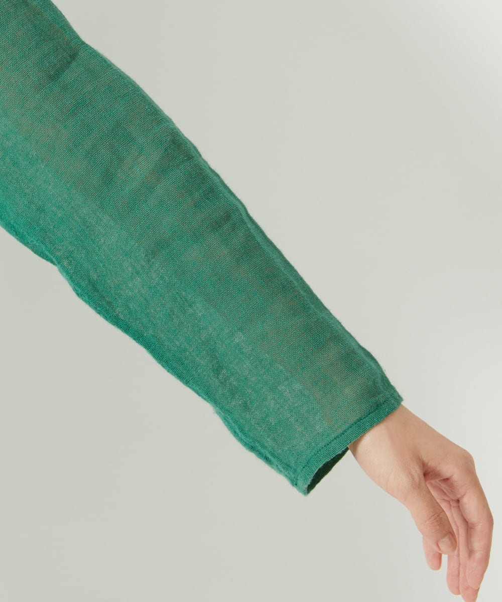 NHBGE58270 GIANNI LO GIUDICE(小さいサイズ)(メゾン ドゥ サンク) カラミ織りドット刺繍プルオーバーブラウス レッド