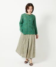 NHBGE58270 GIANNI LO GIUDICE(小さいサイズ)(メゾン ドゥ サンク) カラミ織りドット刺繍プルオーバーブラウス レッド