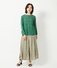 NHBGE58270 GIANNI LO GIUDICE(小さいサイズ)(メゾン ドゥ サンク) カラミ織りドット刺繍プルオーバーブラウス レッド