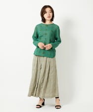 NHBGE58270 GIANNI LO GIUDICE(小さいサイズ)(メゾン ドゥ サンク) カラミ織りドット刺繍プルオーバーブラウス レッド