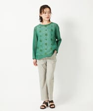 NHBGE58270 GIANNI LO GIUDICE(小さいサイズ)(メゾン ドゥ サンク) カラミ織りドット刺繍プルオーバーブラウス レッド