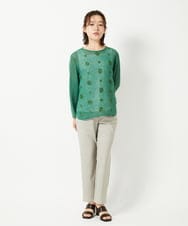 NHBGE58270 GIANNI LO GIUDICE(小さいサイズ)(メゾン ドゥ サンク) カラミ織りドット刺繍プルオーバーブラウス レッド