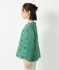 NHBGE58270 GIANNI LO GIUDICE(小さいサイズ)(メゾン ドゥ サンク) カラミ織りドット刺繍プルオーバーブラウス レッド