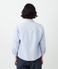 NHBGF21230 GIANNI LO GIUDICE(小さいサイズ)(メゾン ドゥ サンク) [日本製]コットンシャーリングストライプブラウス ブルー