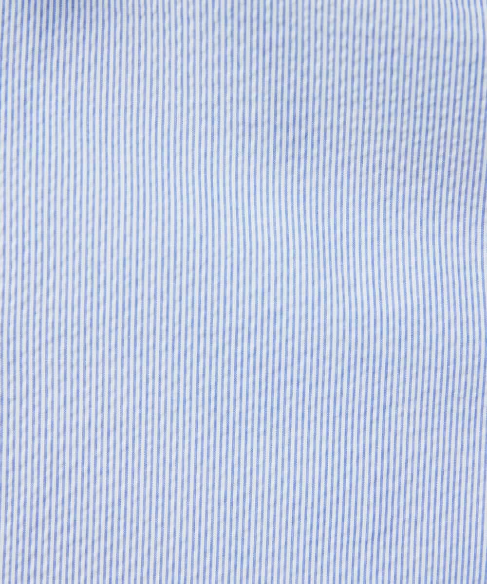 NHBGF21230 GIANNI LO GIUDICE(小さいサイズ)(メゾン ドゥ サンク) [日本製]コットンシャーリングストライプブラウス ブルー