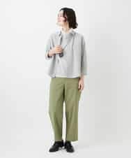 NHBGF21230 GIANNI LO GIUDICE(小さいサイズ)(メゾン ドゥ サンク) [日本製]コットンシャーリングストライプブラウス ブルー