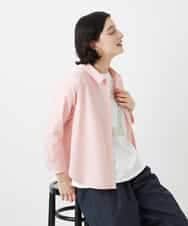 NHBGF21230 GIANNI LO GIUDICE(小さいサイズ)(メゾン ドゥ サンク) [日本製]コットンシャーリングストライプブラウス ブルー