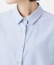 NHBGF21230 GIANNI LO GIUDICE(小さいサイズ)(メゾン ドゥ サンク) [日本製]コットンシャーリングストライプブラウス ブルー