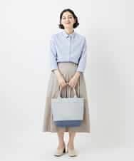 NHBGF21230 GIANNI LO GIUDICE(小さいサイズ)(メゾン ドゥ サンク) [日本製]コットンシャーリングストライプブラウス ブルー