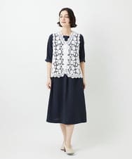 NHBGF81220 GIANNI LO GIUDICE(小さいサイズ)(メゾン ドゥ サンク) ケミカルレースジレ ブラウン