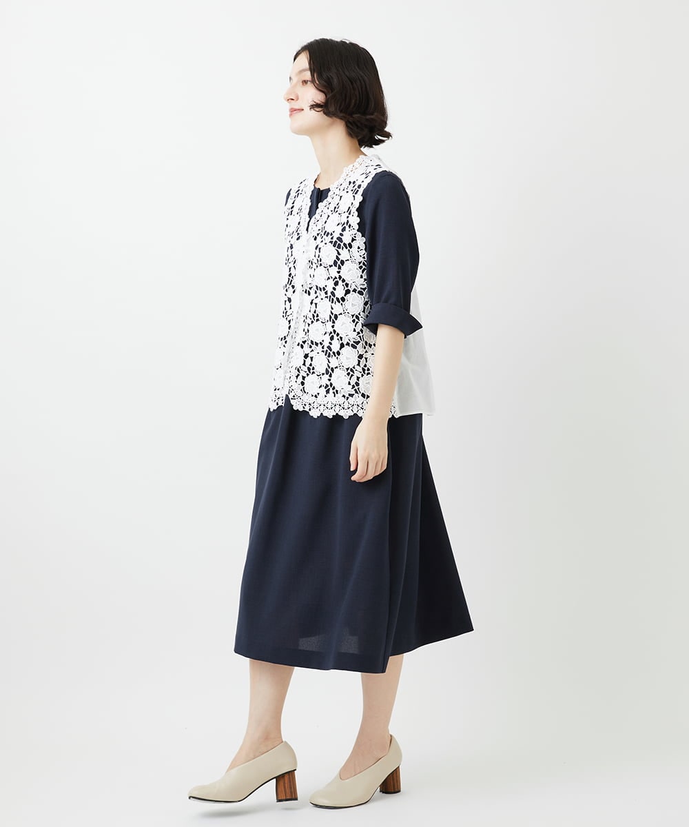 NHBGF81220 GIANNI LO GIUDICE(小さいサイズ)(メゾン ドゥ サンク) ケミカルレースジレ ブラウン