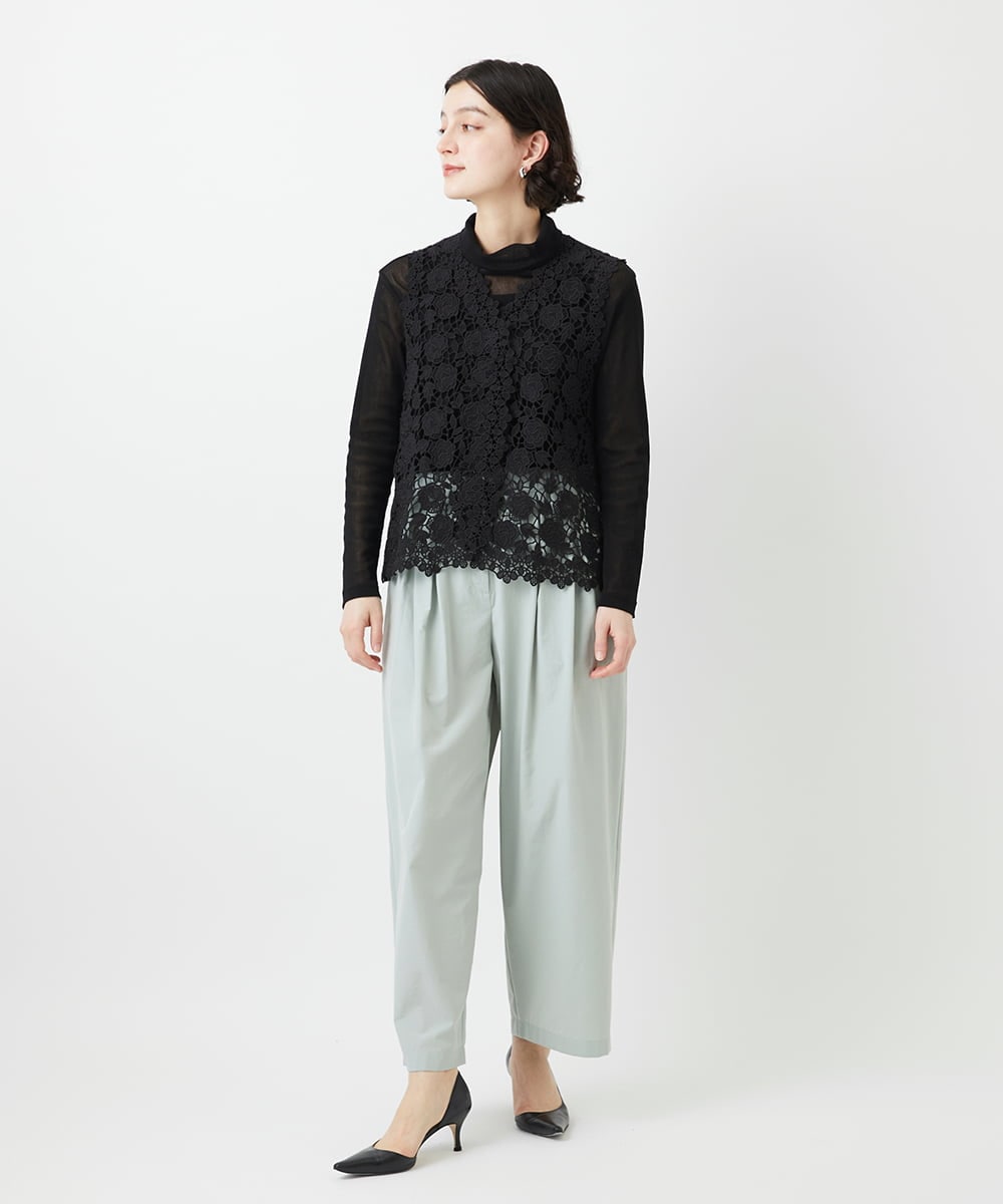 NHBGF81220 GIANNI LO GIUDICE(小さいサイズ)(メゾン ドゥ サンク) ケミカルレースジレ ブラウン