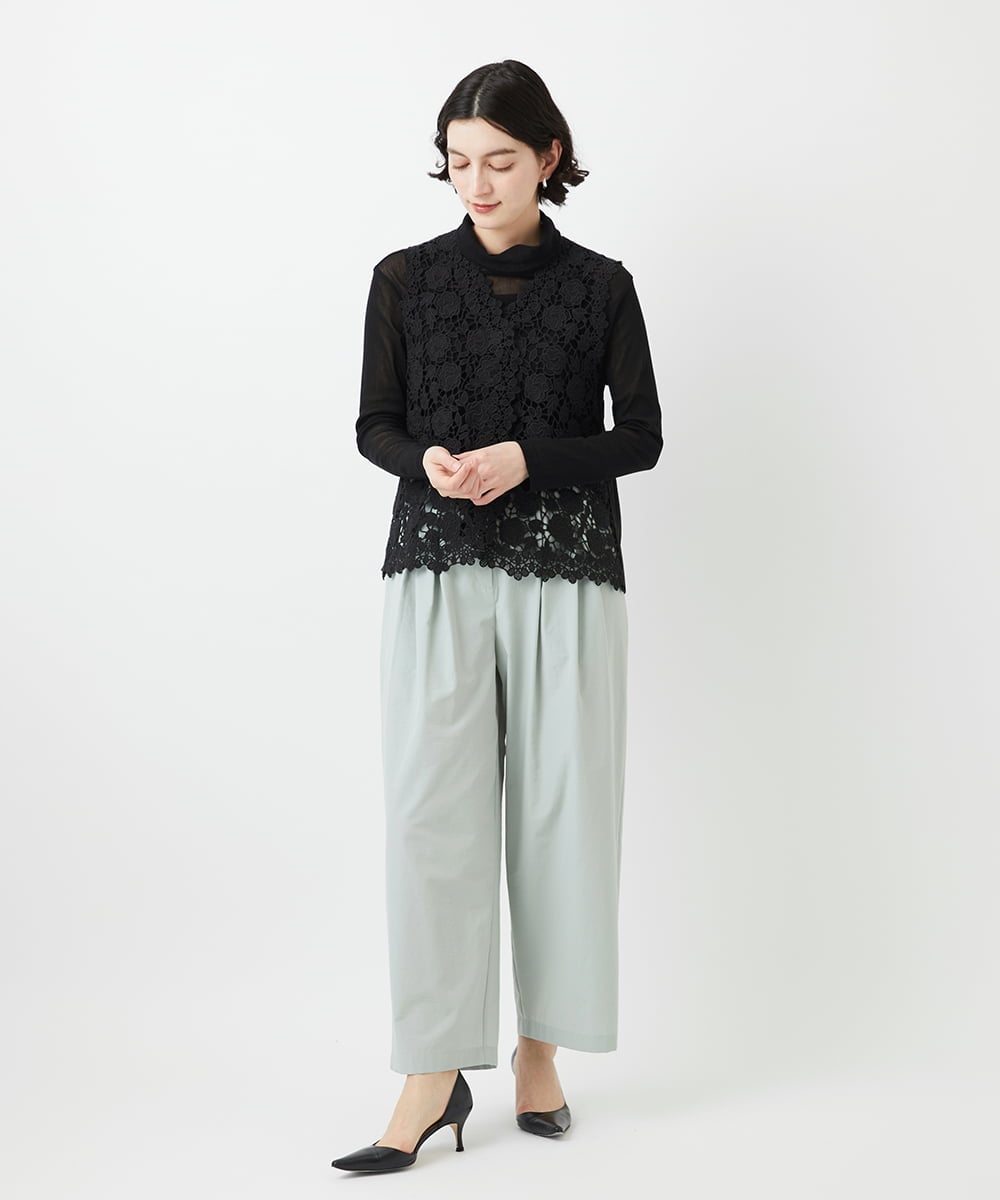 NHBGF81220 GIANNI LO GIUDICE(小さいサイズ)(メゾン ドゥ サンク) ケミカルレースジレ ブラウン