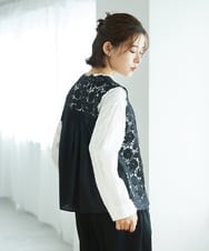 NHBGF81220 GIANNI LO GIUDICE(小さいサイズ)(メゾン ドゥ サンク) ケミカルレースジレ ブラウン