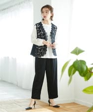 NHBGF81220 GIANNI LO GIUDICE(小さいサイズ)(メゾン ドゥ サンク) ケミカルレースジレ ブラウン