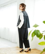 NHBGF81220 GIANNI LO GIUDICE(小さいサイズ)(メゾン ドゥ サンク) ケミカルレースジレ ブラウン