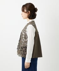 NHBGF81220 GIANNI LO GIUDICE(小さいサイズ)(メゾン ドゥ サンク) ケミカルレースジレ ブラウン