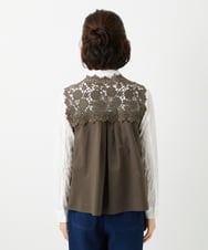NHBGF81220 GIANNI LO GIUDICE(小さいサイズ)(メゾン ドゥ サンク) ケミカルレースジレ ブラウン