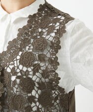 NHBGF81220 GIANNI LO GIUDICE(小さいサイズ)(メゾン ドゥ サンク) ケミカルレースジレ ブラウン