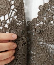 NHBGF81220 GIANNI LO GIUDICE(小さいサイズ)(メゾン ドゥ サンク) ケミカルレースジレ ブラウン
