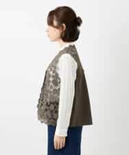 NHBGF81220 GIANNI LO GIUDICE(小さいサイズ)(メゾン ドゥ サンク) ケミカルレースジレ ブラウン