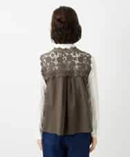 NHBGF81220 GIANNI LO GIUDICE(小さいサイズ)(メゾン ドゥ サンク) ケミカルレースジレ ブラウン