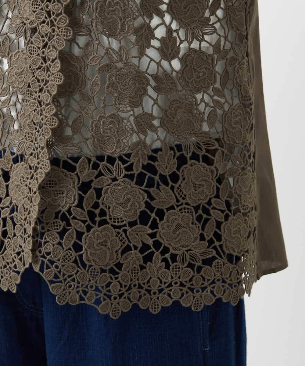 NHBGF81220 GIANNI LO GIUDICE(小さいサイズ)(メゾン ドゥ サンク) ケミカルレースジレ ブラウン