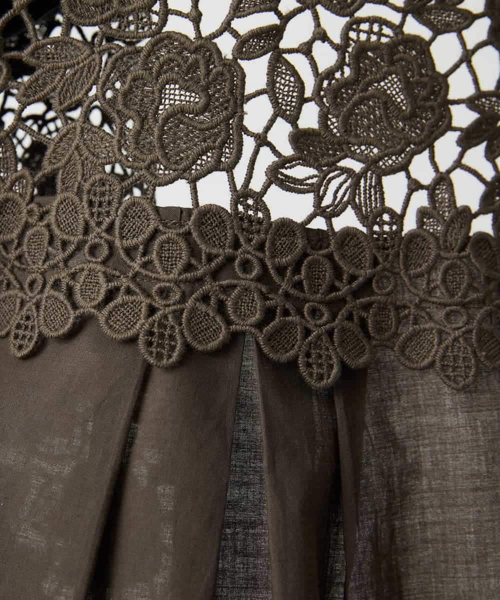 NHBGF81220 GIANNI LO GIUDICE(小さいサイズ)(メゾン ドゥ サンク) ケミカルレースジレ ブラウン