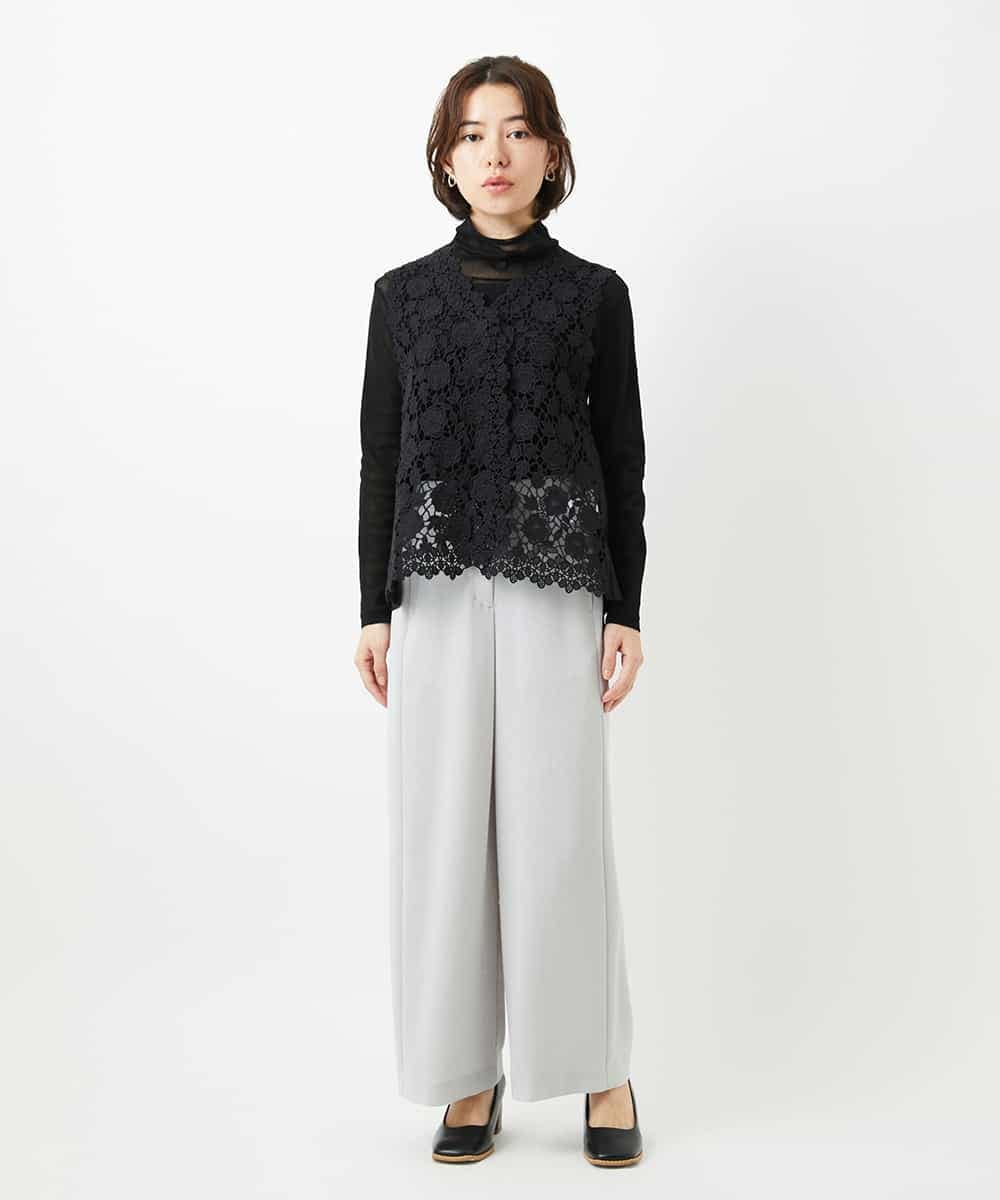 NHBGF81220 GIANNI LO GIUDICE(小さいサイズ)(メゾン ドゥ サンク) ケミカルレースジレ ブラウン