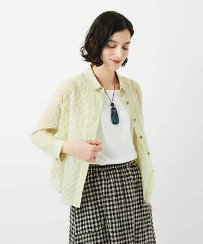 NHBGF83250  塩縮ダイヤ柄ブラウス