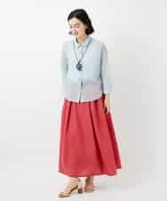 NHBGF83250 GIANNI LO GIUDICE(小さいサイズ)(メゾン ドゥ サンク) 塩縮ダイヤ柄ブラウス ライトブルー