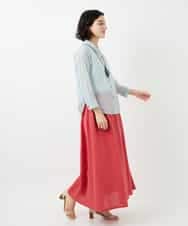 NHBGF83250 GIANNI LO GIUDICE(小さいサイズ)(メゾン ドゥ サンク) 塩縮ダイヤ柄ブラウス ライトブルー