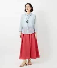 NHBGF83250 GIANNI LO GIUDICE(小さいサイズ)(メゾン ドゥ サンク) 塩縮ダイヤ柄ブラウス ライトブルー