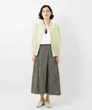 NHBGF83250 GIANNI LO GIUDICE(小さいサイズ)(メゾン ドゥ サンク) 塩縮ダイヤ柄ブラウス ライトブルー