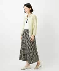 NHBGF83250 GIANNI LO GIUDICE(小さいサイズ)(メゾン ドゥ サンク) 塩縮ダイヤ柄ブラウス ライトブルー