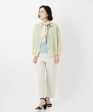 NHBGF83250 GIANNI LO GIUDICE(小さいサイズ)(メゾン ドゥ サンク) 塩縮ダイヤ柄ブラウス ライトブルー