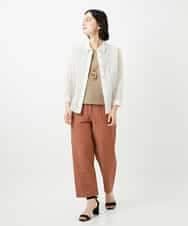 NHBGF83250 GIANNI LO GIUDICE(小さいサイズ)(メゾン ドゥ サンク) 塩縮ダイヤ柄ブラウス ライトブルー