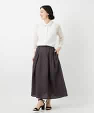 NHBGF83250 GIANNI LO GIUDICE(小さいサイズ)(メゾン ドゥ サンク) 塩縮ダイヤ柄ブラウス ライトブルー