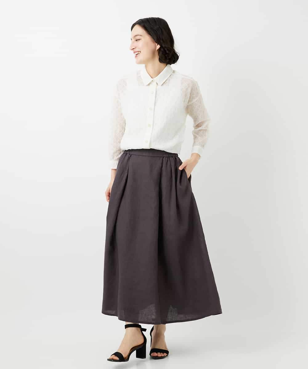 NHBGF83250 GIANNI LO GIUDICE(小さいサイズ)(メゾン ドゥ サンク) 塩縮ダイヤ柄ブラウス ライトブルー