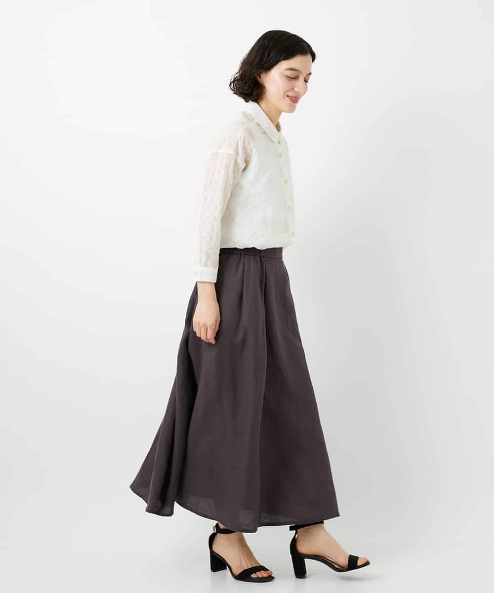 NHBGF83250 GIANNI LO GIUDICE(小さいサイズ)(メゾン ドゥ サンク) 塩縮ダイヤ柄ブラウス ライトブルー