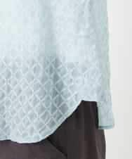 NHBGF83250 GIANNI LO GIUDICE(小さいサイズ)(メゾン ドゥ サンク) 塩縮ダイヤ柄ブラウス ライトブルー