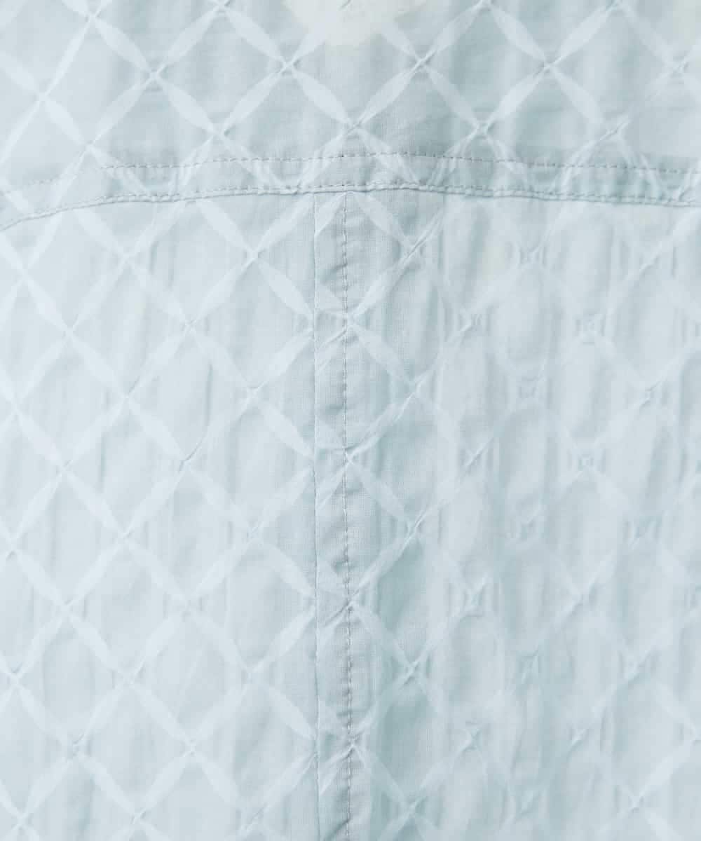 NHBGF83250 GIANNI LO GIUDICE(小さいサイズ)(メゾン ドゥ サンク) 塩縮ダイヤ柄ブラウス ライトブルー