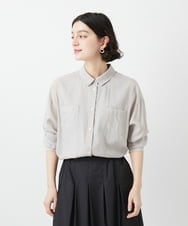 NHBGF84290 GIANNI LO GIUDICE(小さいサイズ)(メゾン ドゥ サンク) シルク混リラックスシャツ ベージュ