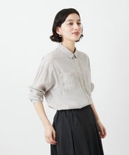 NHBGF84290 GIANNI LO GIUDICE(小さいサイズ)(メゾン ドゥ サンク) シルク混リラックスシャツ ベージュ